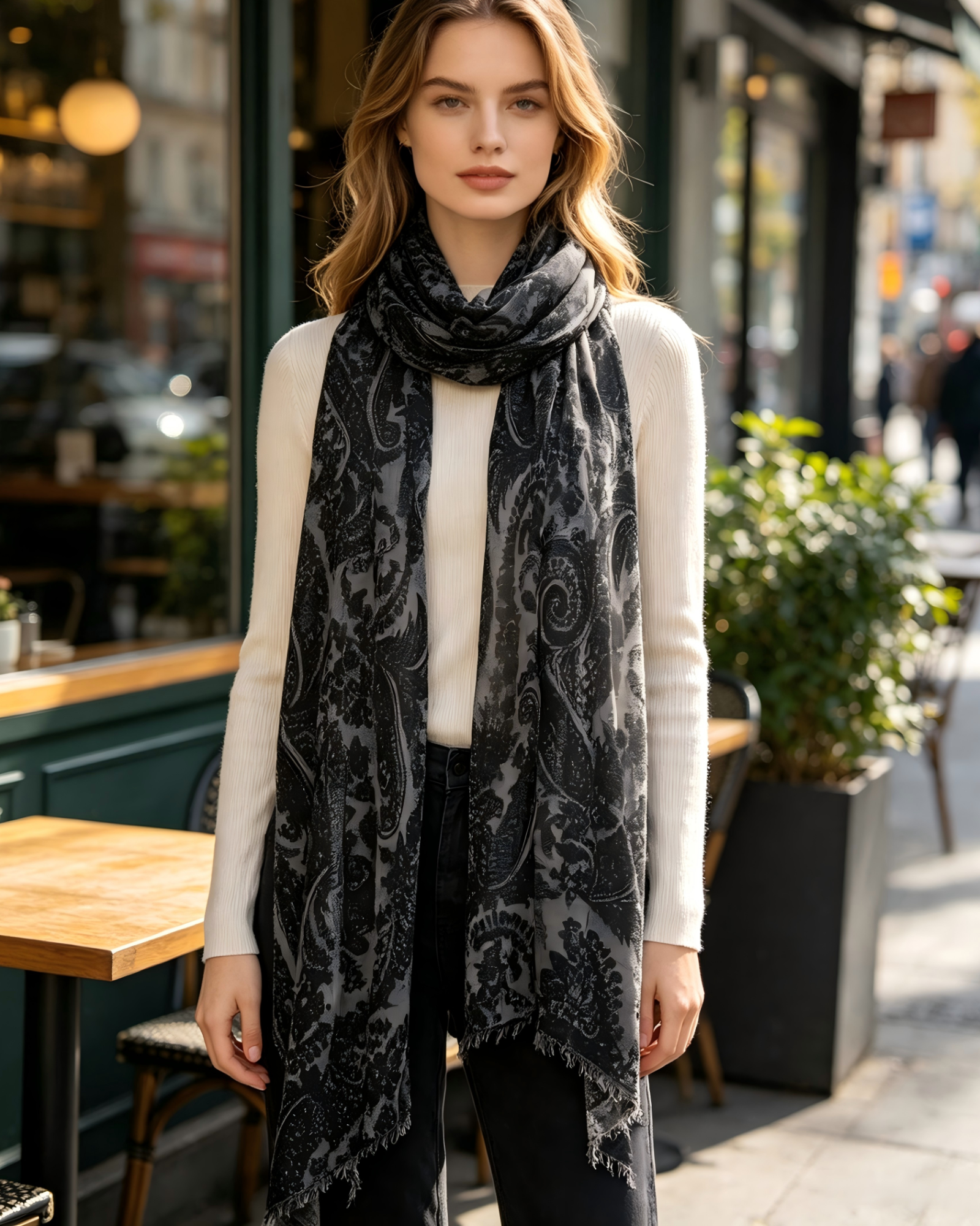 DOMOG Nocturne Paisley Cashmere Shawl — 100% Inner Mongolian Cashmere - Image 4